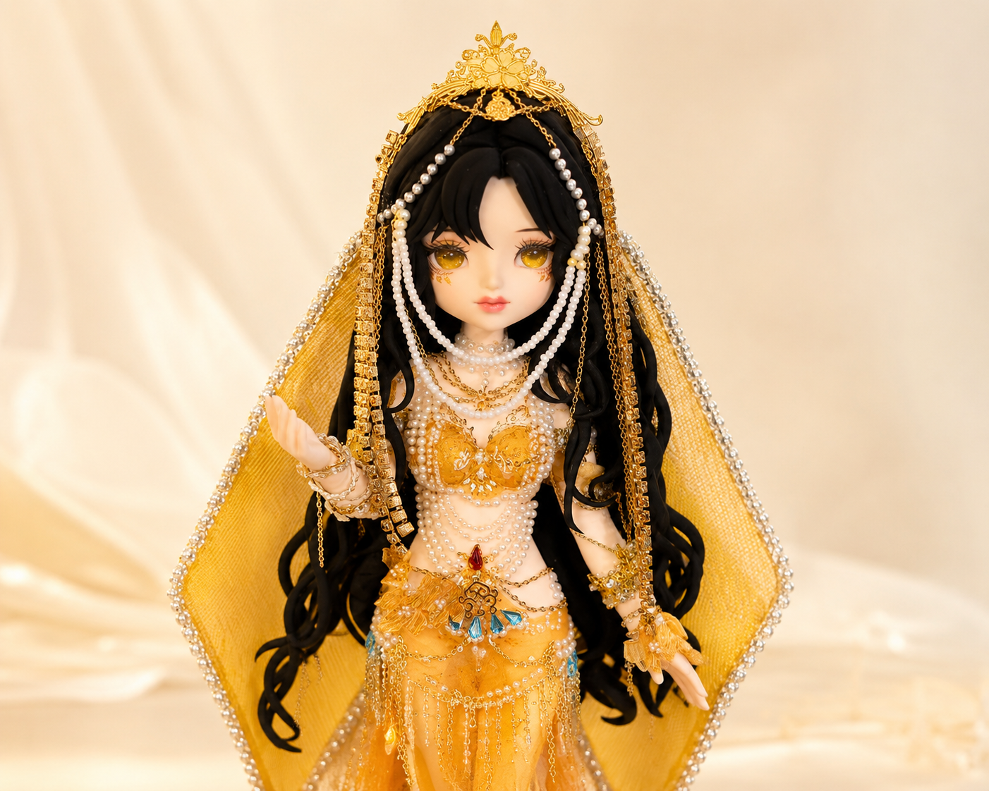 Golden Desert Muse – Handmade Fantasy Art Doll