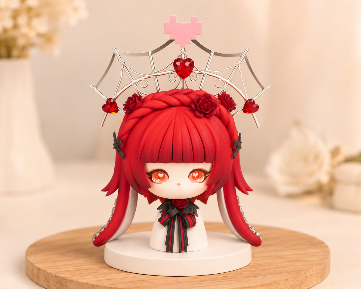 Crimson Heart Queen – Handmade Fantasy Art Doll