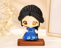 Blue Ribbon Belle – Handmade Chibi Art Doll